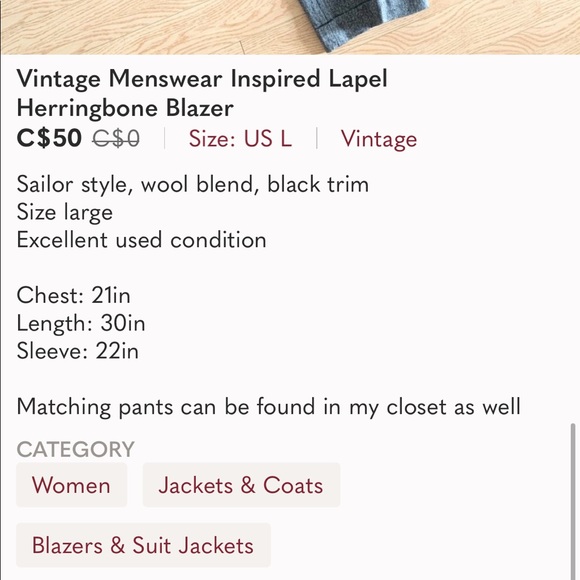 Vintage Menswear Inspired Lapel Herringbone Blazer - Picture 6 of 10